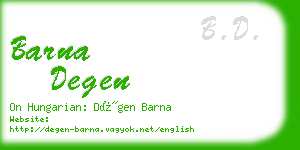 barna degen business card